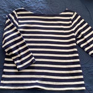 Womens J Crew boatneck striped tee, size small